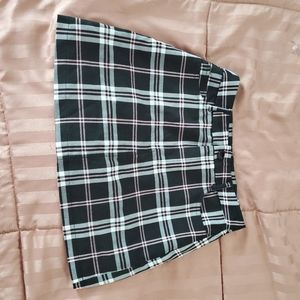 Black Mini Skirt (Plaid)